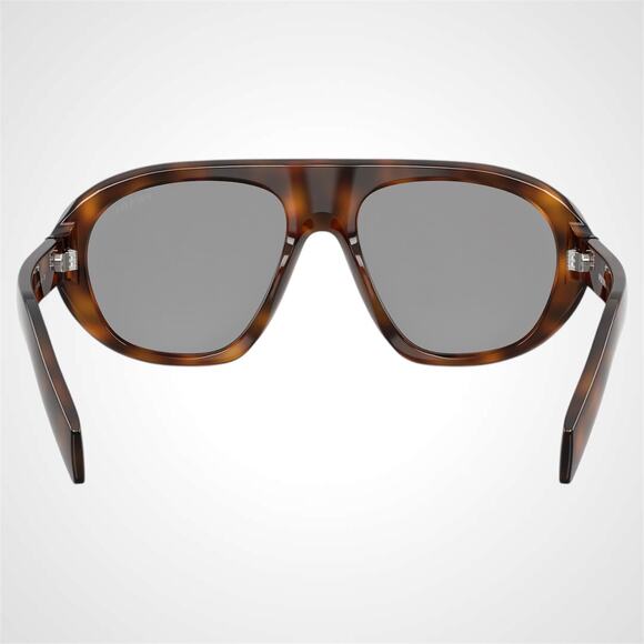 New PRADA Sunglasses Brown Tortoise Gray Lens Aviator Shield Mask PR C05S 57-18
